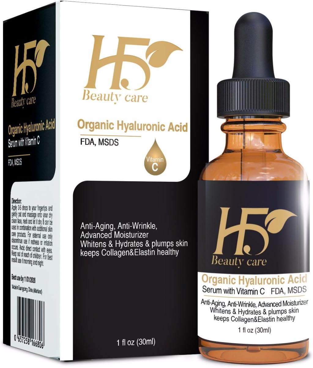 H5 Beauty Hyaluronic Acid Serum with Vitamin C For Face,Anti Wrinkles,Anti Aging,Skin Firming,Hydrating/Moisturizing Serum,not Oily/1 OZ