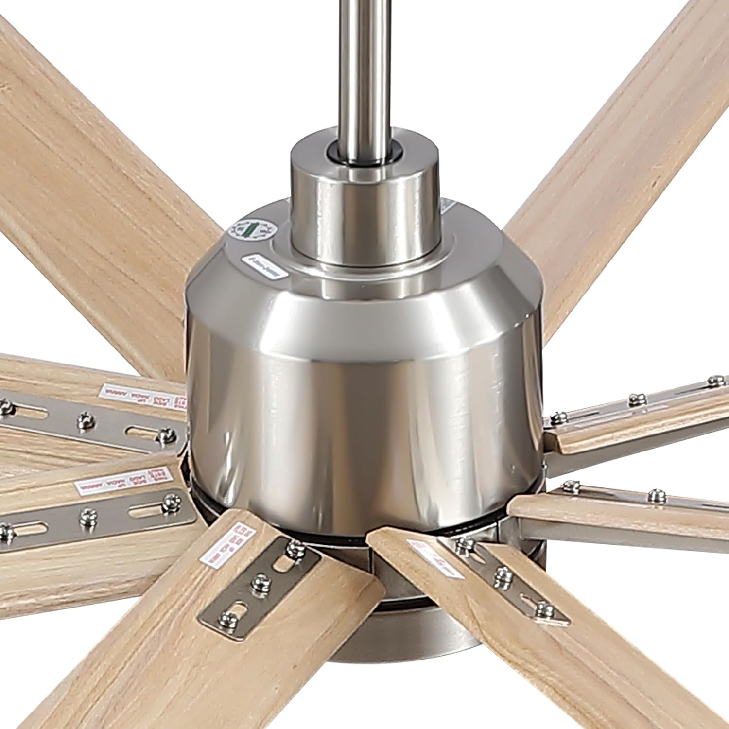 84" Brushed Nickel Low Profile Ceiling Fan with Light, Large Space, 6 Speeds, Remote, Nickel Finish, 3000K Warm Light