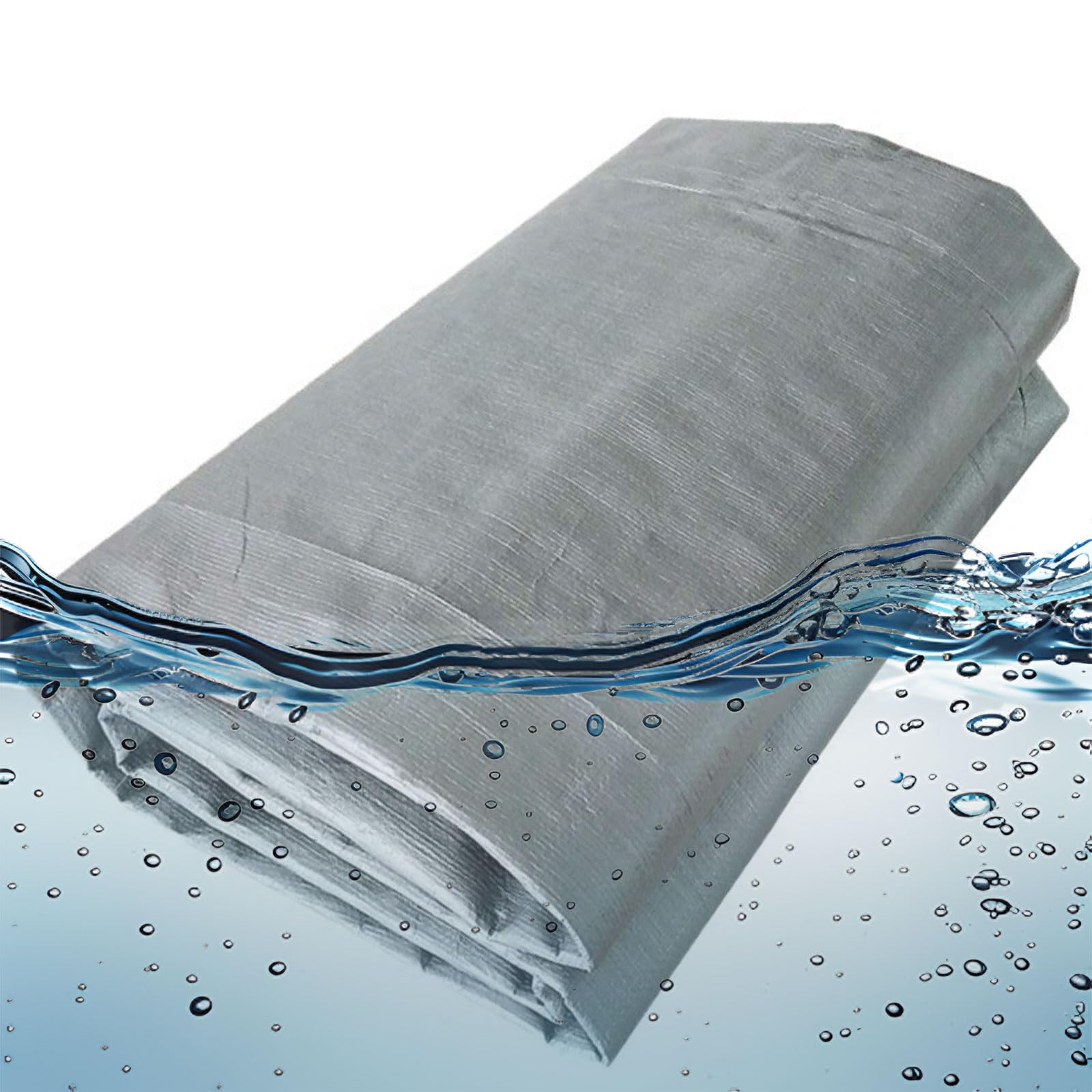 Tarpaulin Waterproof Heavy Duty 540 x 640 cm UV Resistant, Pe Material, Lightweight Ground Sheet 120 G M², Reinforced Corners for Garden Furniture Camping, Silver
