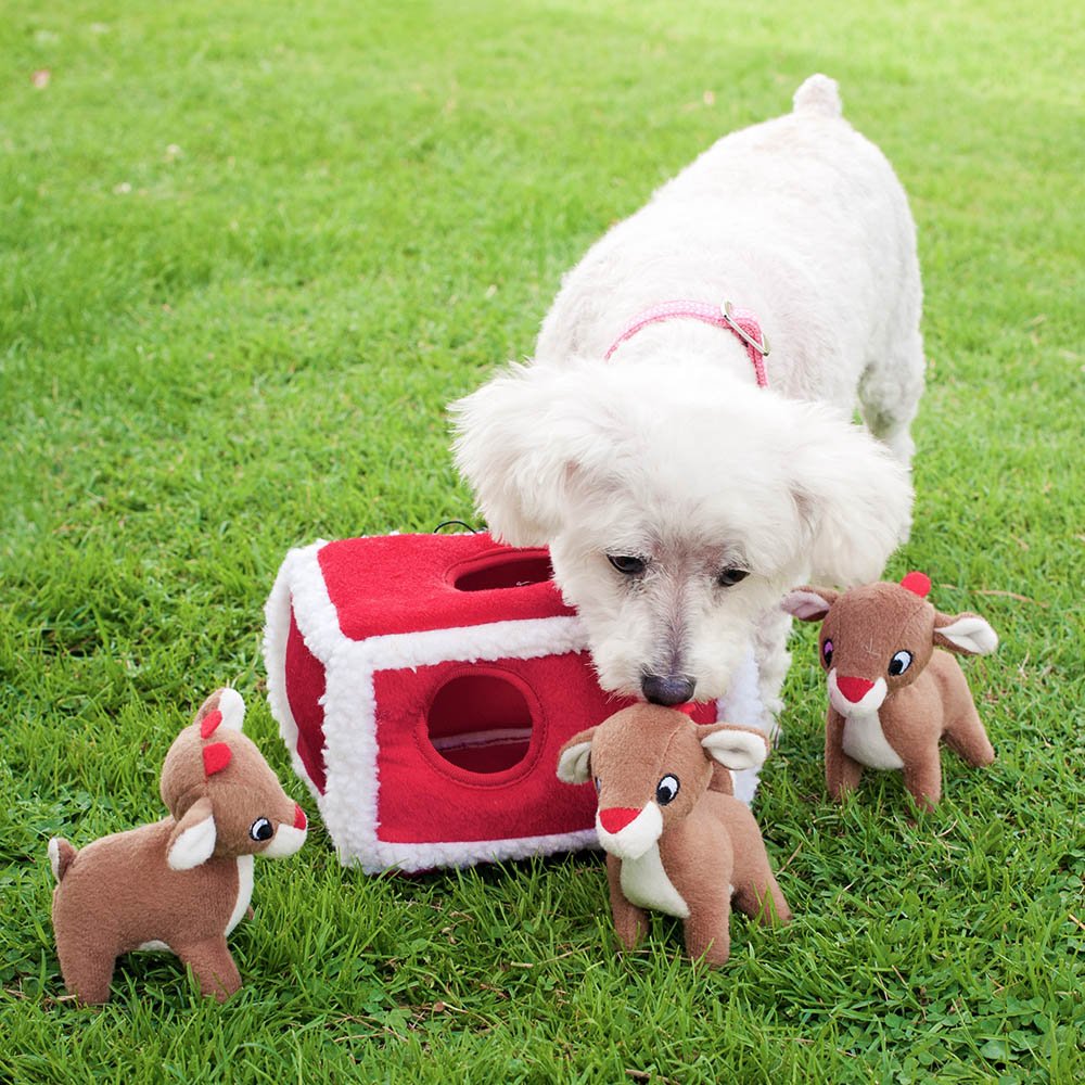 ZippyPaws Reindeer Burrow Dog Toy - Interactive Squeaker -2 ZippyPaws Reindeer Burrow Dog Toy - Interactive Squeaker -2