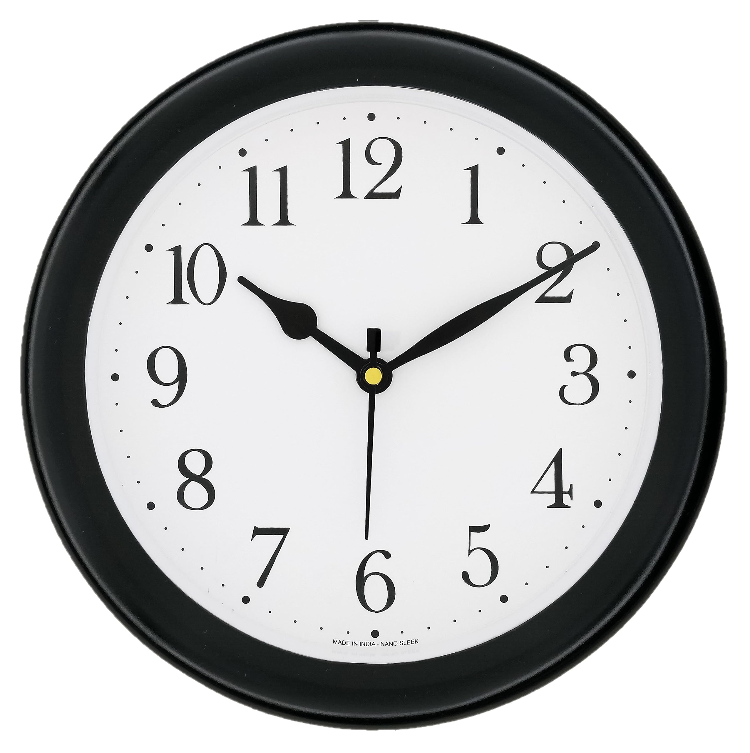 Elegant Small Round Analog Wall Clock - Simple Home Decor Clocks (Black - KC09)