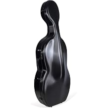 Crossrock Carbon Fiber Cello Case 4/4 Size with Wheels | Black Finish, Velvet Interior, Lock Pressure-Resistant Composite Hard Shell- CRF4000CEFBK