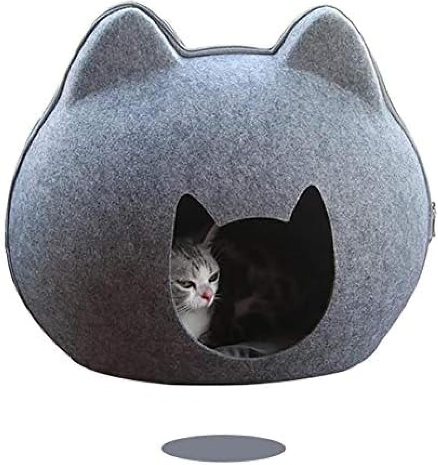 猫ハウス 取り外し可能な猫ベッド 洞窟寝袋 ペットハウス 巣 猫バスケット クッション付き フェルト布 子犬の巣 猫 犬 睡眠用品