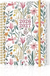 Planner 2026-2027, Planner from July 2026 to June 2027, 6.3" x 8.5", Flower