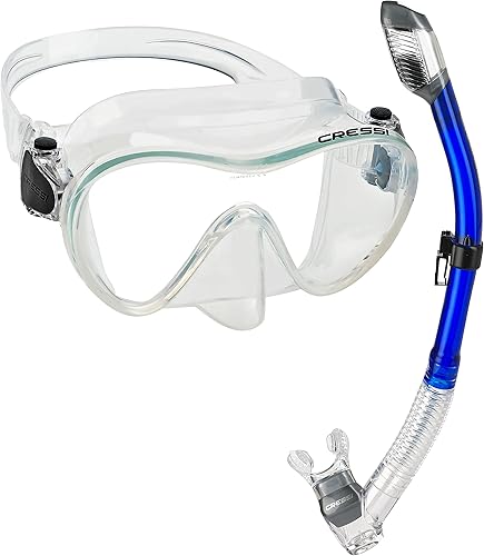 Cressi Kit de esnórquel de buceo - Máscara de buceo y esnórquel seco  F1 y Supernova Dry Diseñado en Italia, máscara transparenteesnórquel de lila