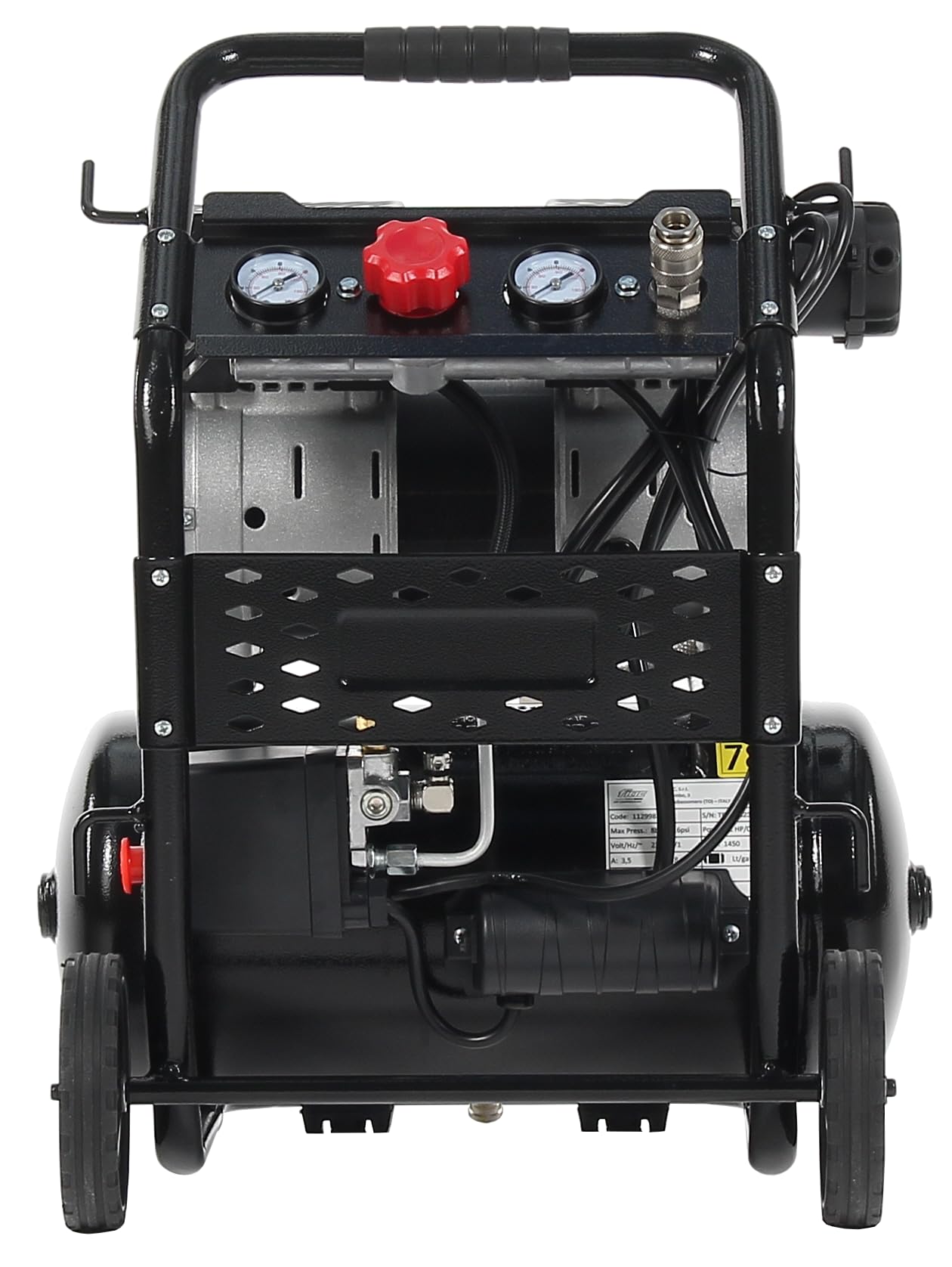 FIAC Compressore d'Aria Portatile Silenzioso SUPERSILENT 10, Compressore Aria Senza Olio, Pressione Massima 8 Bar, Potenza 1 CV, Serbatoio 10 Litri, Rumorosità 58 dB LpA