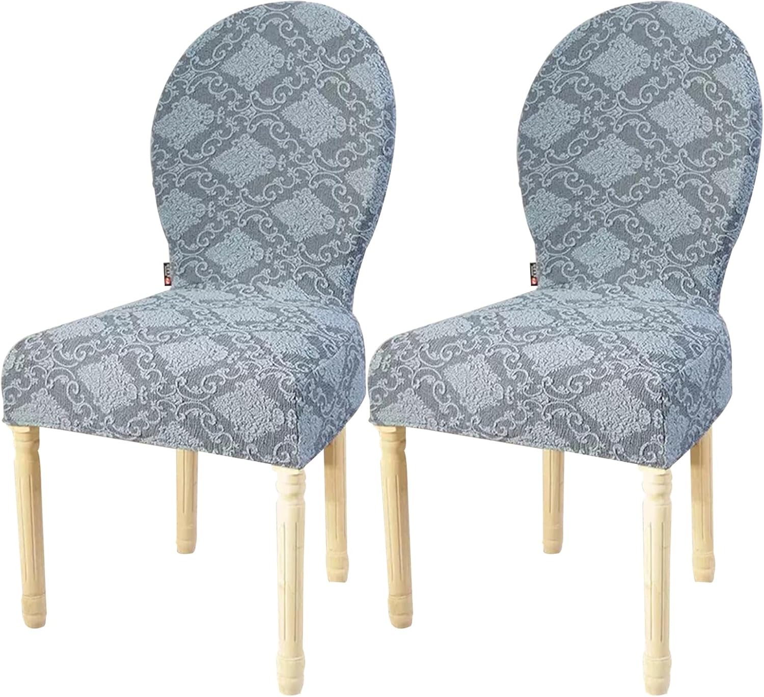 Vapor Fitness Round Back Dining Chair Covers, Stretch Slipcovers for Kitchen & Restaurant Chairs, Elastic Spandex Fabric Protector - Fits Most Round/Oval Back Chairs(Blue 1,1Pack)