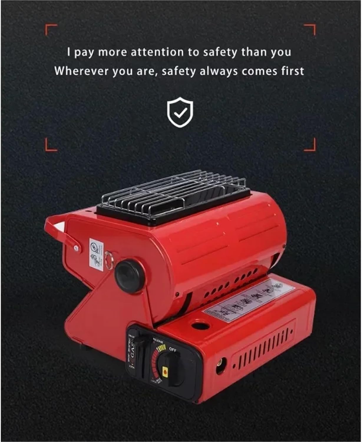 Kerosene Heater, Portable Gas Camping Stove Outdoor Picnic BBQ Hand Warmer Home Heater Cassette For Tent Fishing,for Indoor Camping Garage(Black)