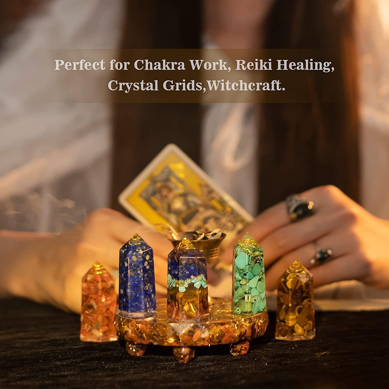 Crystals and Healing Stones Set for Reiki Healing-6pcs Healing Crystals Sets -Crystal Wands Set for Chakra Balancing Meditation Wiccan Housewarming Decor Gifts - Image 3