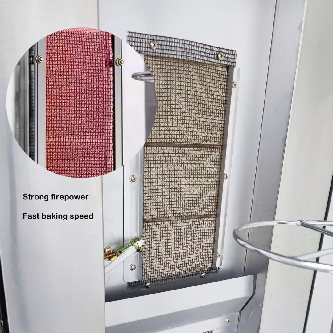 Vertical Low LPG Gas Rotisserie Oven Stainless Steel Rotary Chicken Roaster Machine with Adjustable Temperature 110V 7.5KW