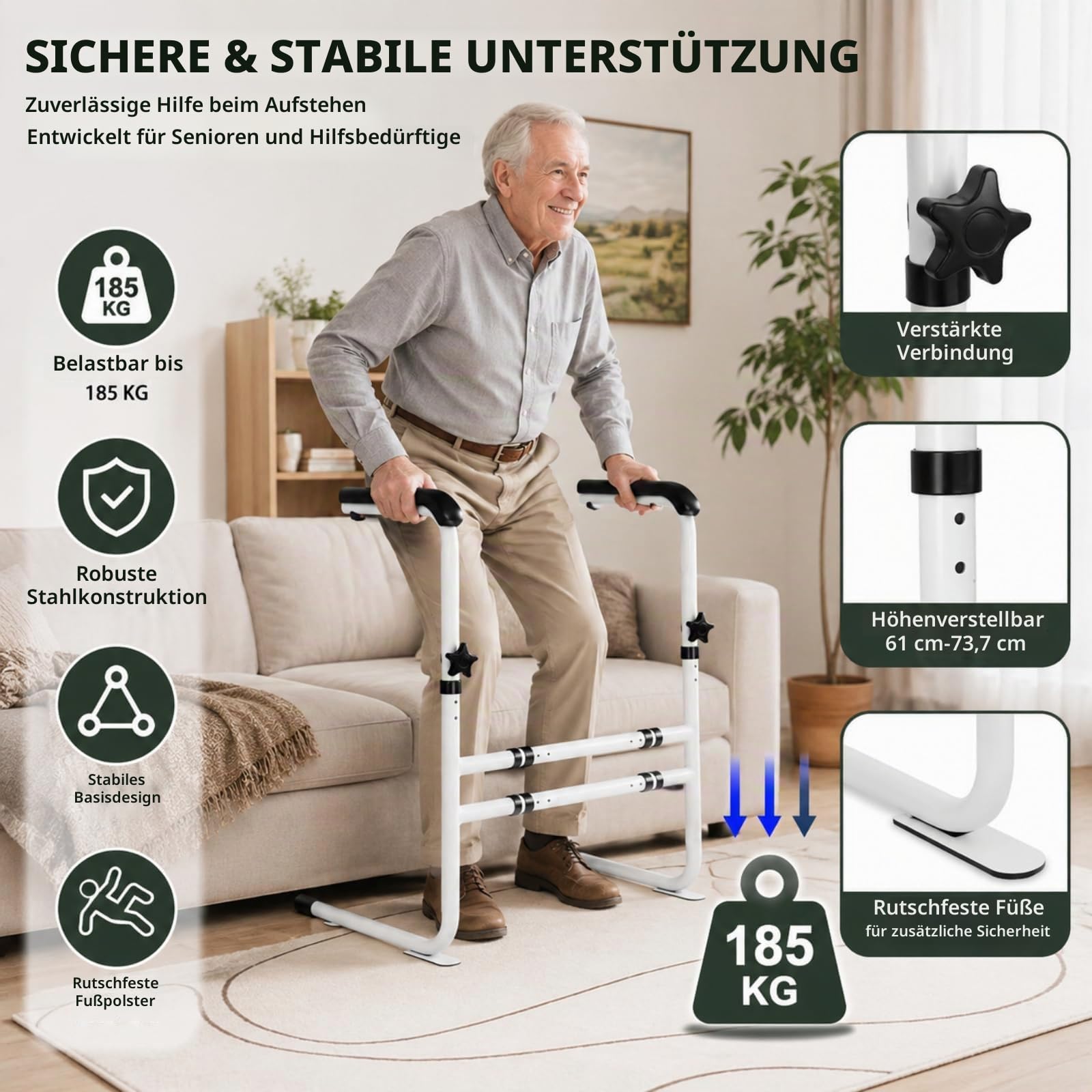 Aufstehhilfe Sofa für Senioren, Höhenverstellbar & Breitenverstellbar