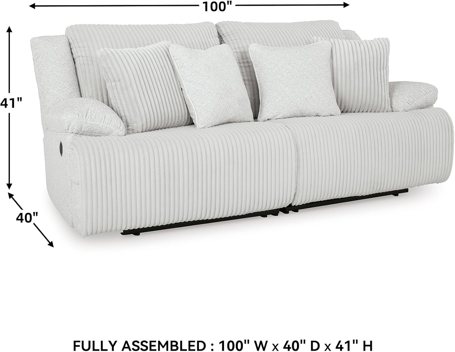 Signature Design by Ashley Top Tier Coastal 2-Piece Reclining Sectional Loveseat with 4 Accent Pillows, Light Gray