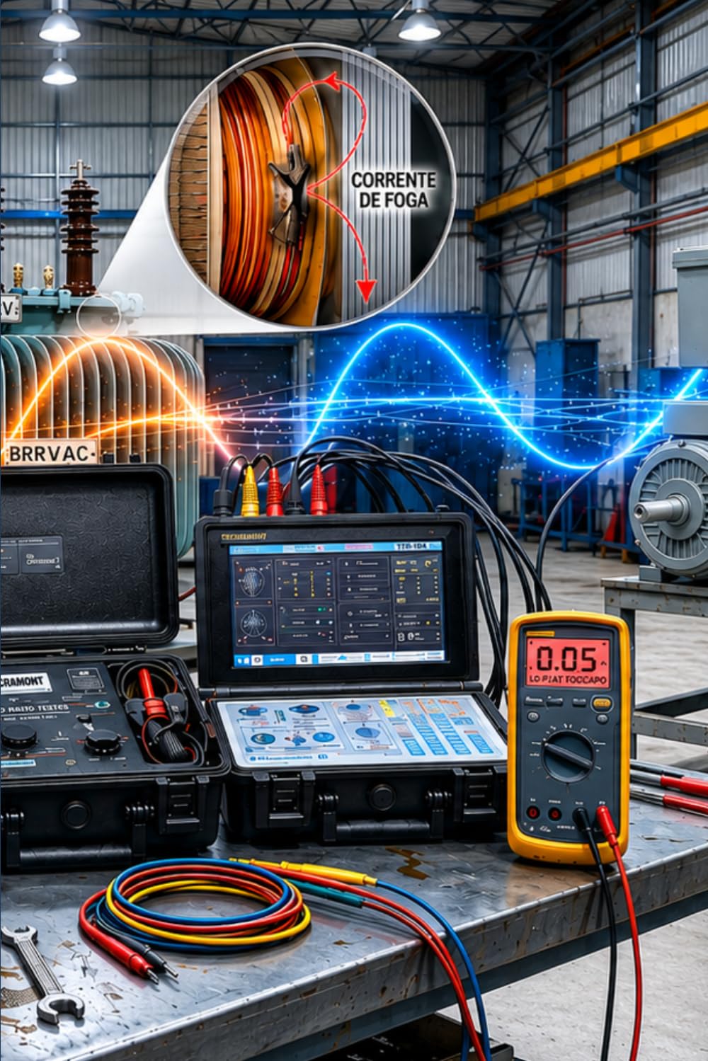 Ensaios Elétricos Industriais: Manual de Campo para Diagnóstico de Transformadores, Motores, Disjuntores e Cabos de Potência.