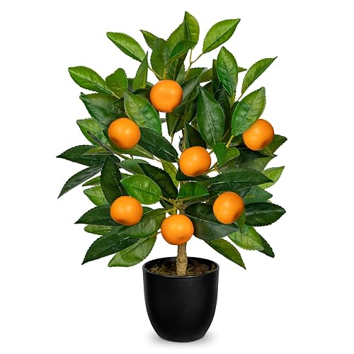 Artificial Potted Plants 15.7 inches Fake Orange Tree Artificial Citrus