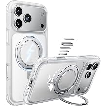 MAGIC JOHN Heavy Duty for iPhone 17 Pro Case with Stand, Fit for MagSafe, 360 Magnetic Ring Holder, Camera Control Cases, Shockproof Phone Case for iPhone 17 Pro 6.3", Rugged Cover, Frosted White