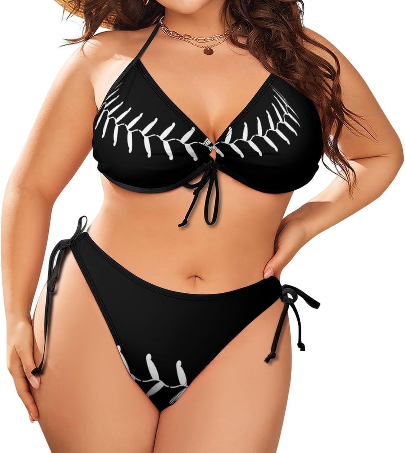 Women Plus Size Two Piece Bathing Suits Top with Bottom Bikini Set Sexy Swimwear for Party Cruise Beach