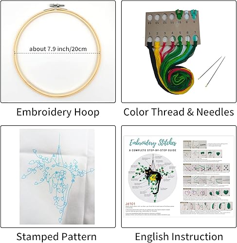 Miniatura 58 de Louise Maelys Kits de bordado de zorro de otoño para principiantes con patrón de animales otoñales, kit de punto de cruz para principiantes, punto