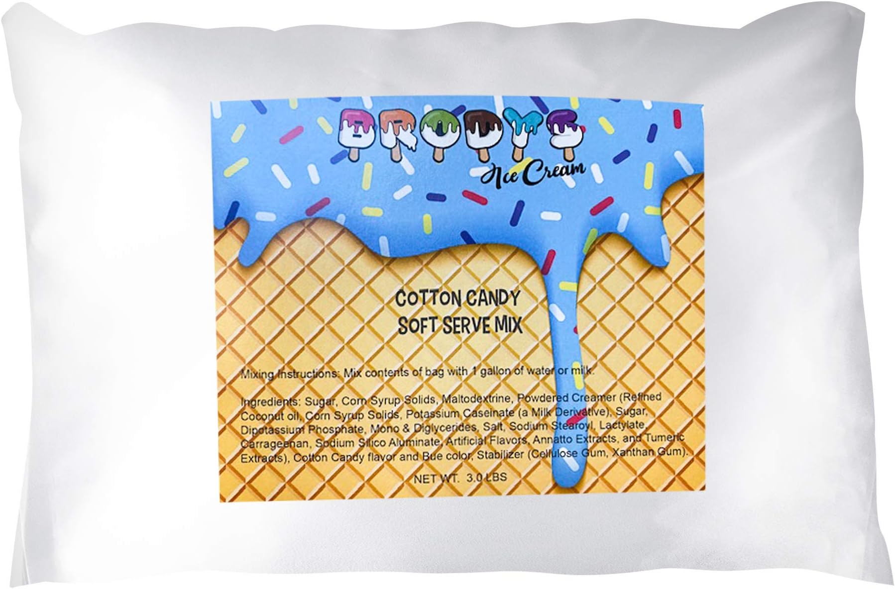 Brodys Soft Serve Mix, Cotton Candy 3 lb Bag