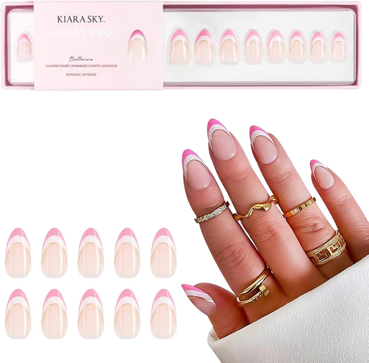 KIARA SKY PROFESSIONAL NAILS XPRESS PRO 100% ACRYLIC PRESS ON NAILS (Ballerina)
