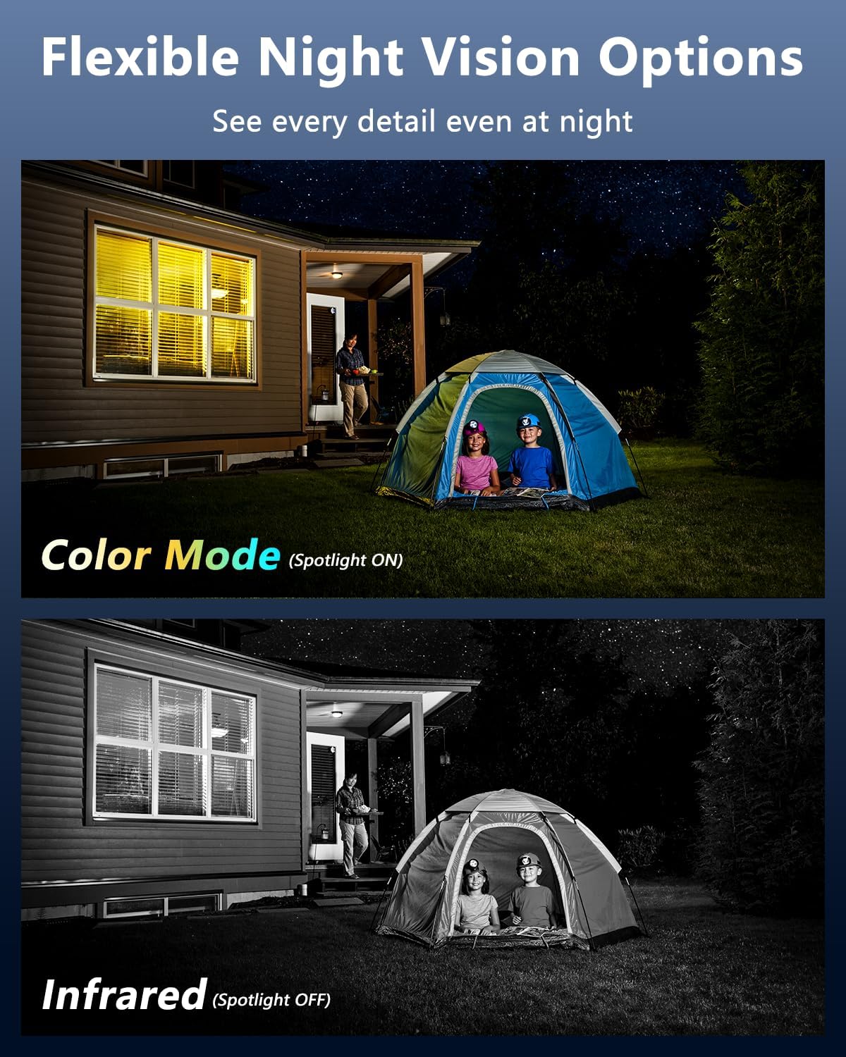 OOSSXX PT Outdoor Wireless Security Camera Wi-Fi Camera for Home Video Surveillance Indoor