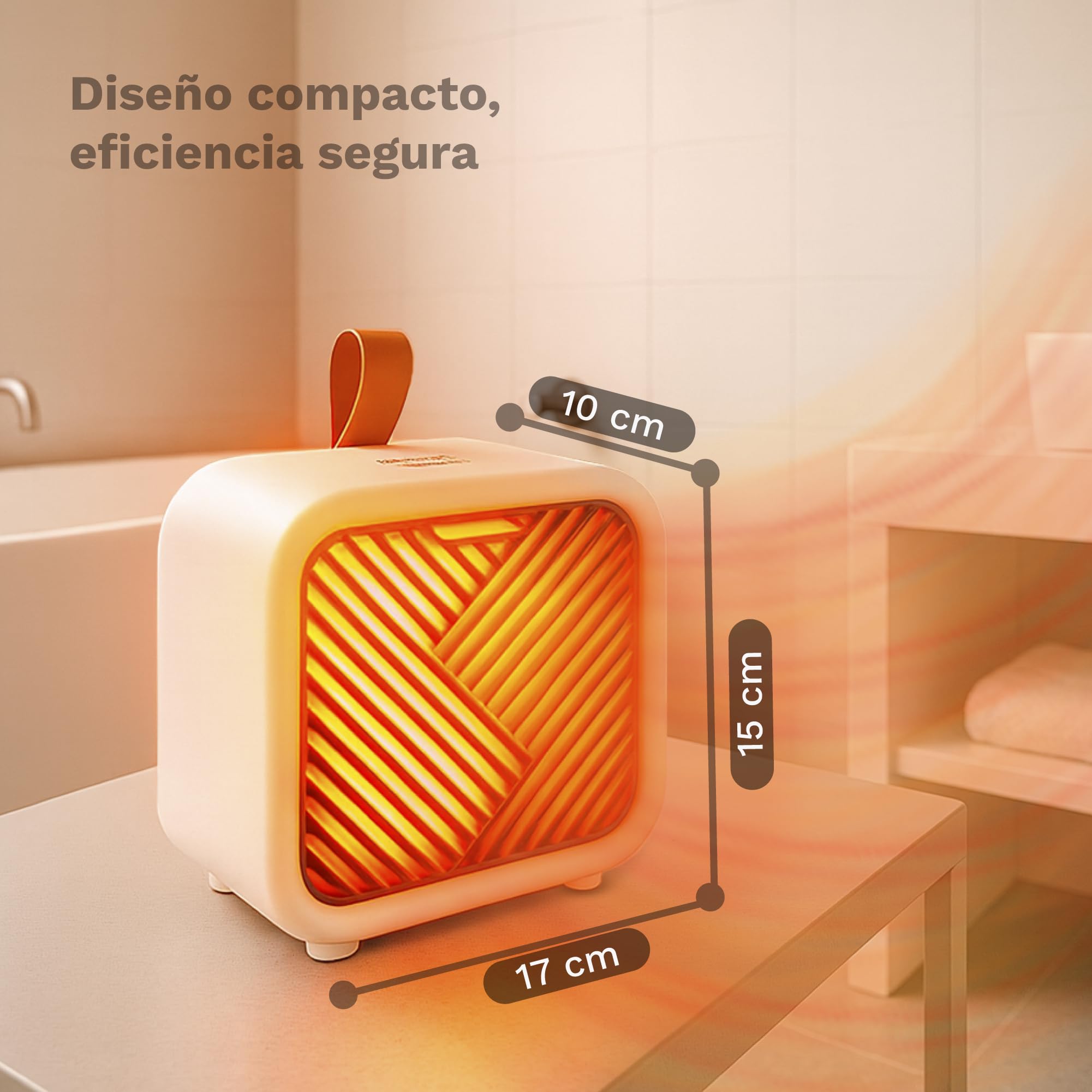 GRUNKEL Radiateur soufflant en céramique CF-1500 cm, 1500 W, 2 niveaux, thermostat réglable, protection anti-basculement et anti-surchauffe, panneau en céramique, ventilateur indépendant, portable