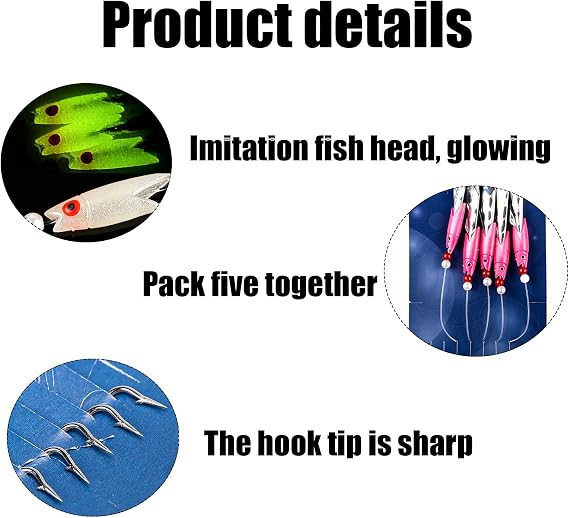 20 Pcs Mackerel Feathers for Fishing Set, Mackerel Lures Sea Fishing Rigs