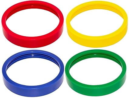 Blendin 4 Pack Colored Lip Rings, Fits Original Magic Bullet Blender Juicer 250W MB1001