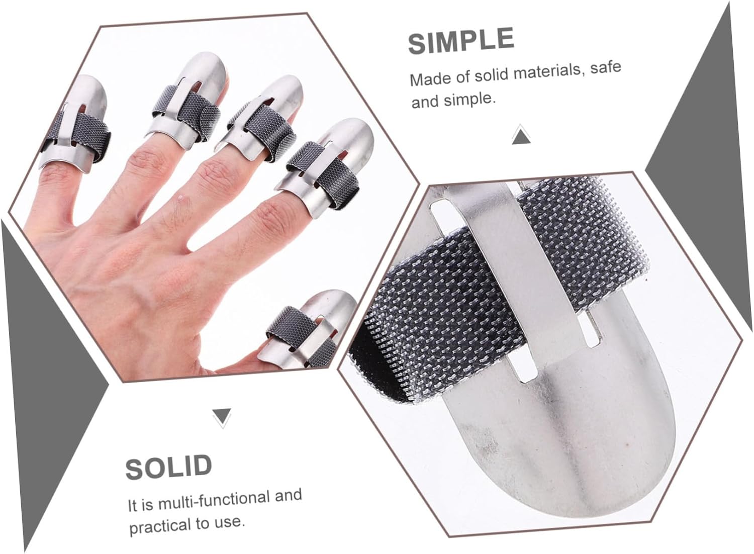 ULTECHNOVO 15pcs Finger Guard for Cutting Slice Finger Protector Chopping Stainless Steel Protectors Dicing Guards
