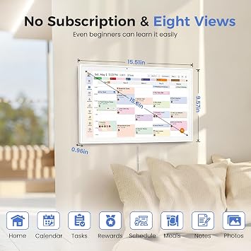 RHM 15.6 Digital Calendar-No Subscription,for Family Schedules/Chore Chart