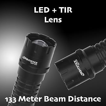Nightstick NSP-420 Adjustable Beam Flashlight, 3 AAA, Black | Dynamic twisting focus lens bezel - Aircraft aluminum structural barrel - Includes heavy web belt holster