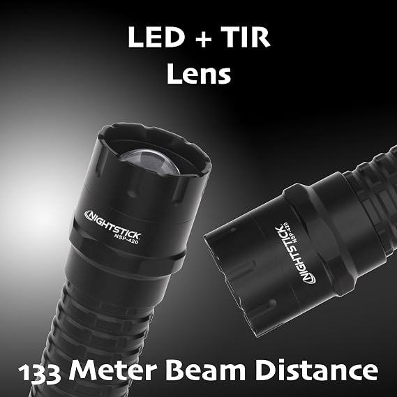 Nightstick NSP-420 Adjustable Beam Flashlight, 3 AAA, Black | Dynamic twisting focus lens bezel - Aircraft aluminum structural barrel - Includes heavy web belt holster