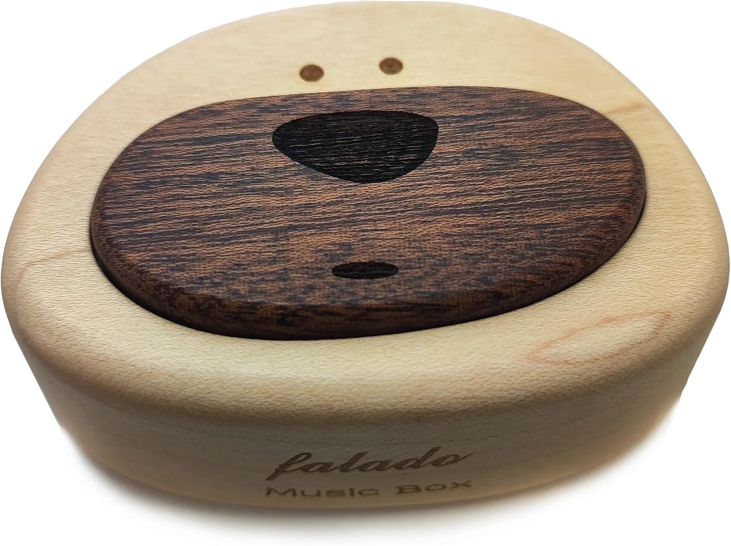 Lullaby Mechanical Music Box, Mini Cute Bear Vintage Wooden Music Box for Desktop Ornaments （Maple）