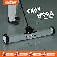Vista 8 de HORUSDY Barredora magnética rodante de 36 pulgadas con ruedas, herramienta de recogida magnética telescópica de 40 pulgadas, mango ajustable, imán