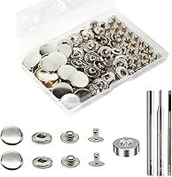 Vista 17 de 24 juegos de broches de presión de cuero resistentes, kit de BetterJonny, botones de presión de metal de 20 mm, remaches de cuero, con 4