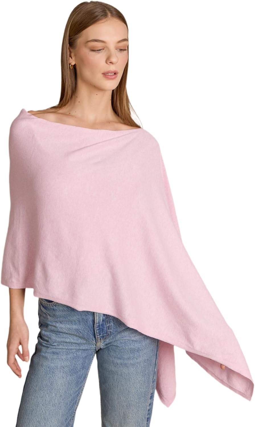 Caroline Grace Cashmere Blend Poncho by Alashan Lightweight & Super Soft - 95% Cotton 5% Cashmere - Great Gift Item