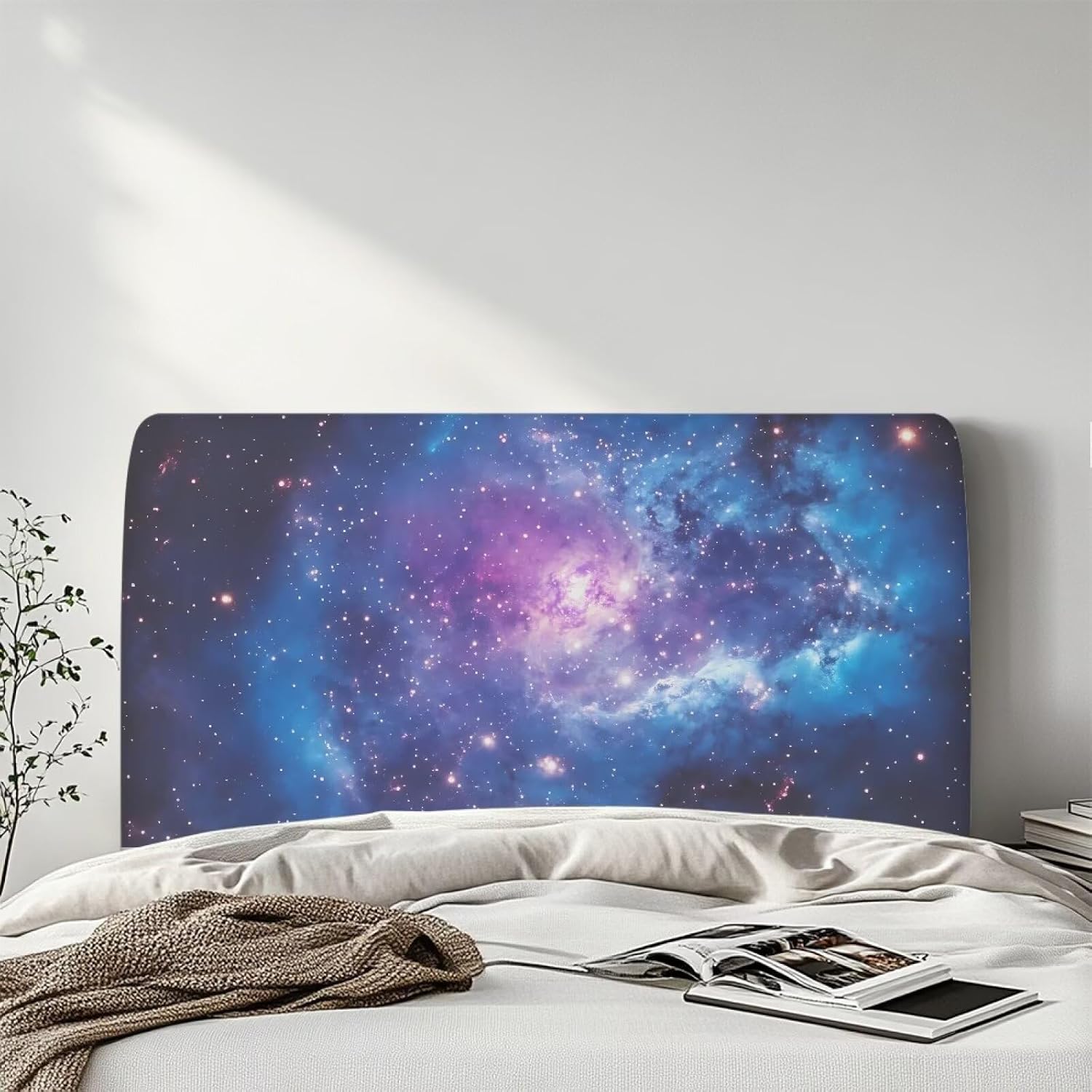 Headboard Cover,Bed Headboard Cover for Queen,Stretch Bed Headrest Slipcover Covers,Headrest Cover Full Furniture Cover Galaxy