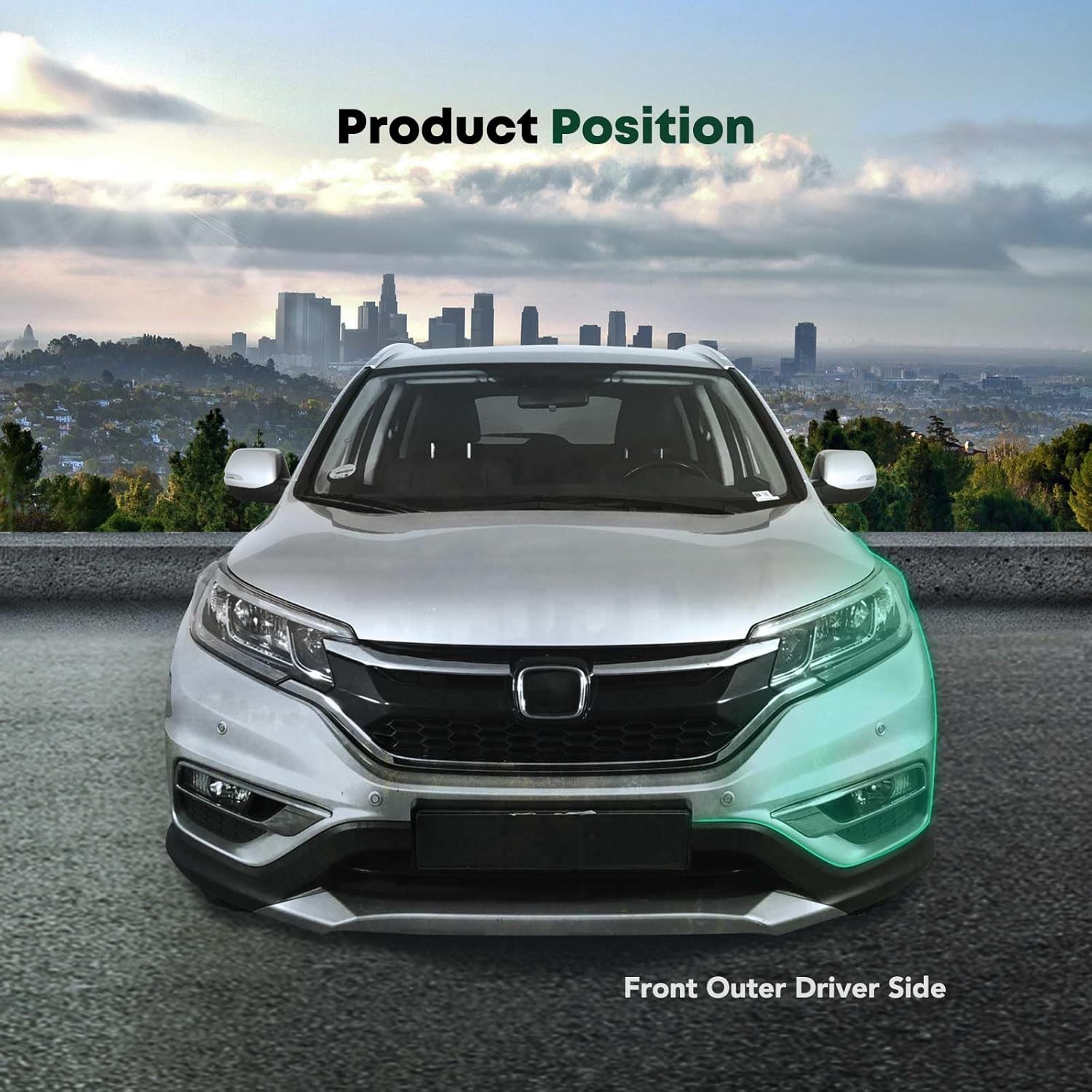 YHTAUTO Front Driver Outer Side Fog Light Trim Molding Extension Compatible with GMC Terrain 2022-2024 SLE, Bumper Bracket