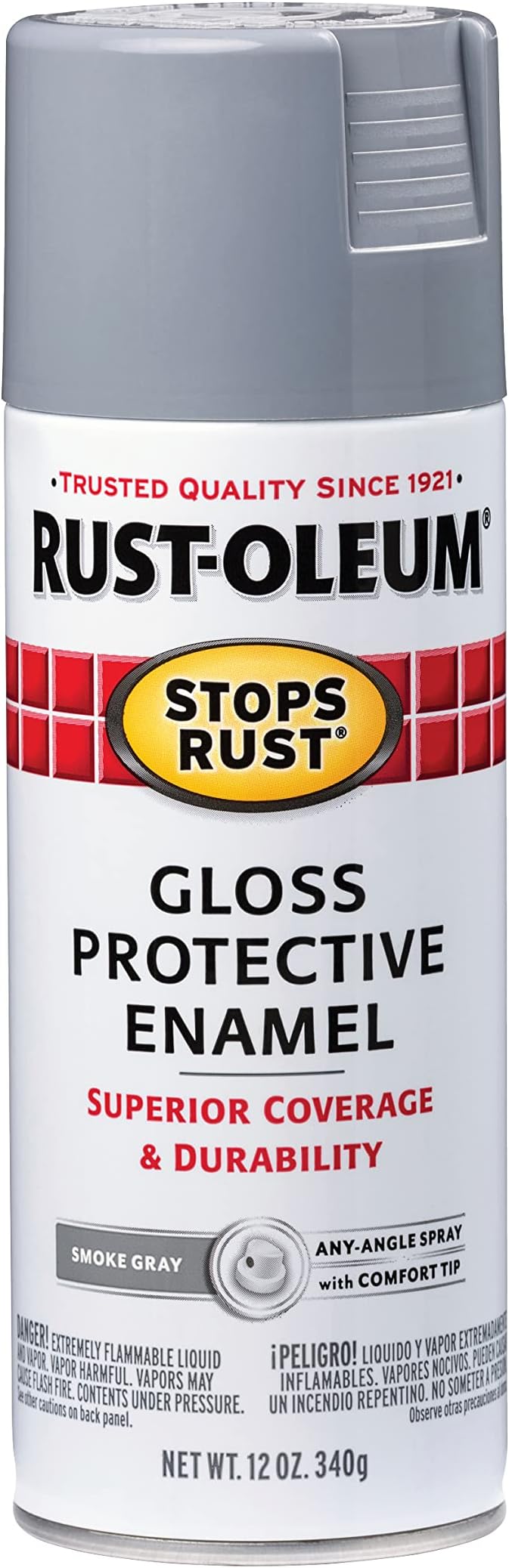 7786830 Stops Rust Spray Paint, 12 oz, Gloss Smoke Gray
