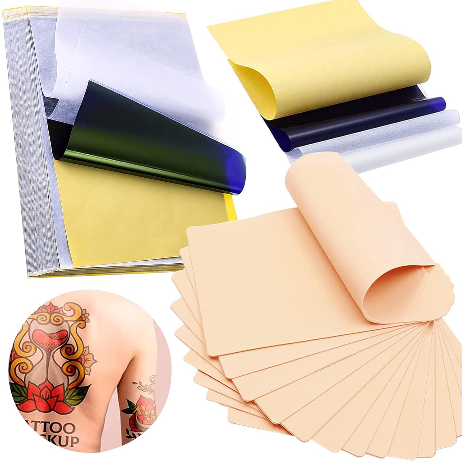 Tattoo Practice Skins with Transfer Paper Judero 40Pcs