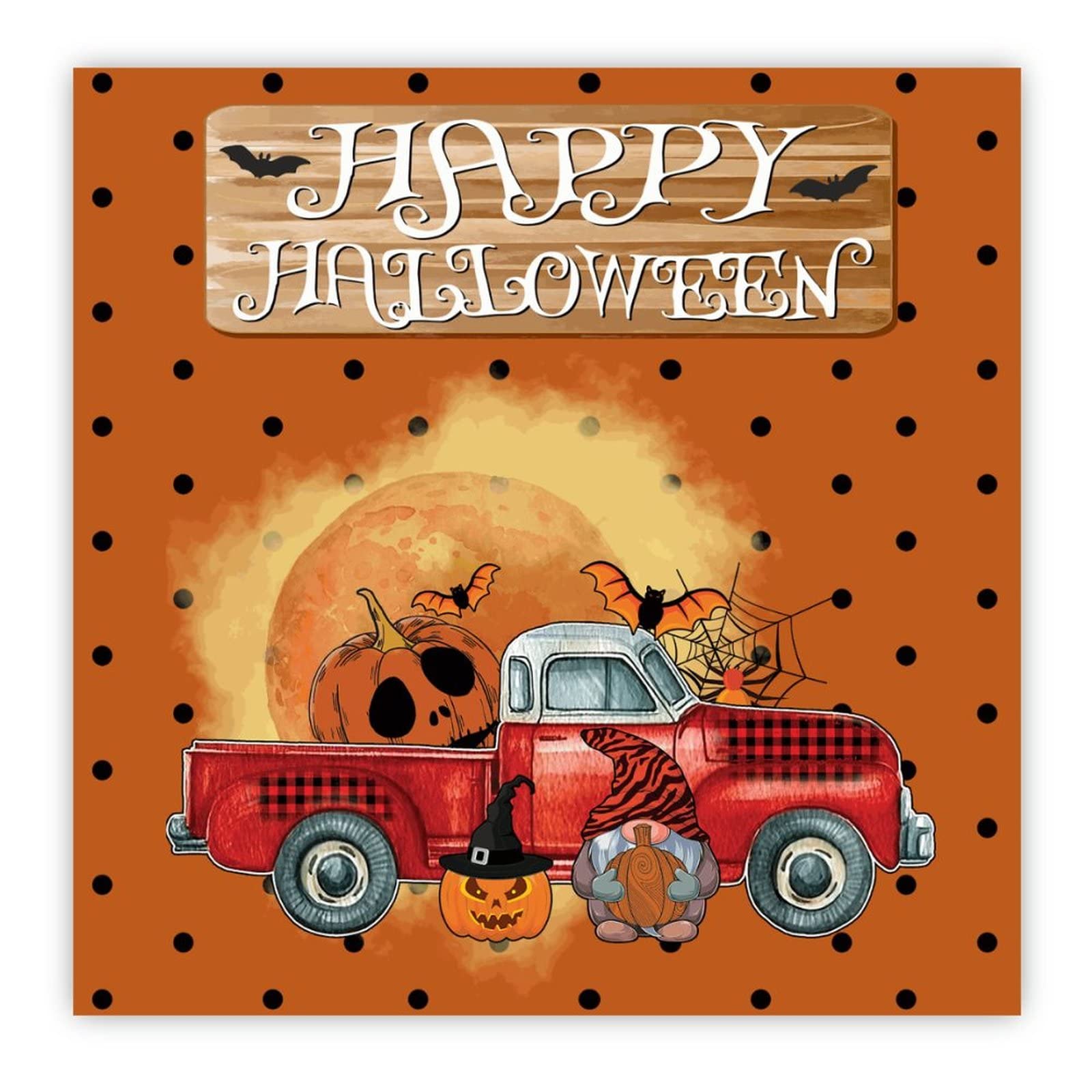 Plaque en bois Happy Halloween rustique a suspendre pour creer une ambiance de fete au salon