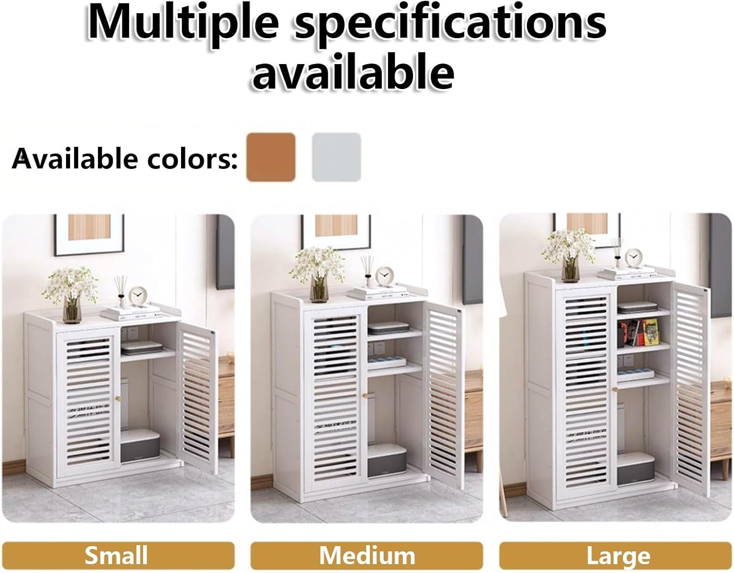 WiFi Router Cabinet with Power Strip & Cable Management, Wall Mount or Floor Standing Enclosure with Adjustable Shelf for Modem, Router, Home Office(Black,23x9.8x32in)