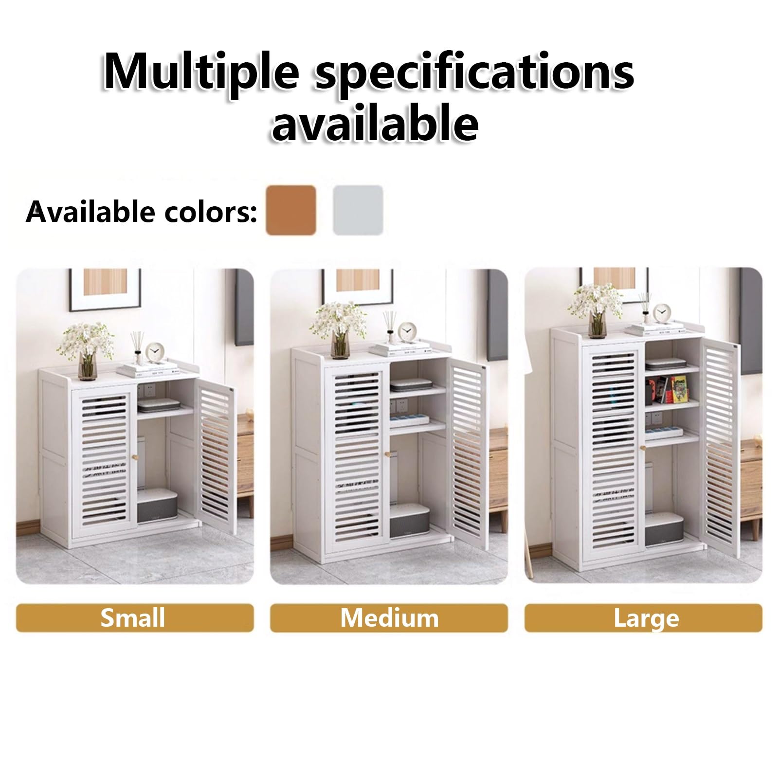 Mobiletto Organizer Multifunzionale per WiFi Router e Modem da Pavimento, con Gestione Cavi, Ampio Immagazzinaggio e Design Moderno, per Soggiorno e Ufficio(White,59x25x97cm)
