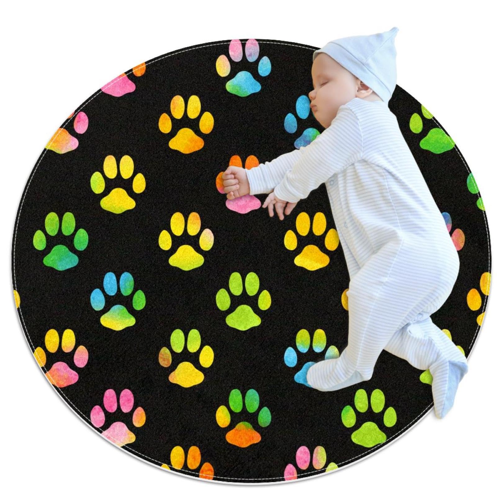 Tapis de salle de bain antidérapant sécurisé pour chambre d'enfant et salon rond
