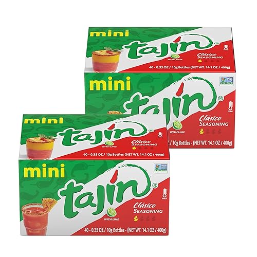 Miniatura 10 de Tajín Clásico Chile - Mini exhibición de condimentos de lima de 035 onzas 40 mini botellas paquete de 1