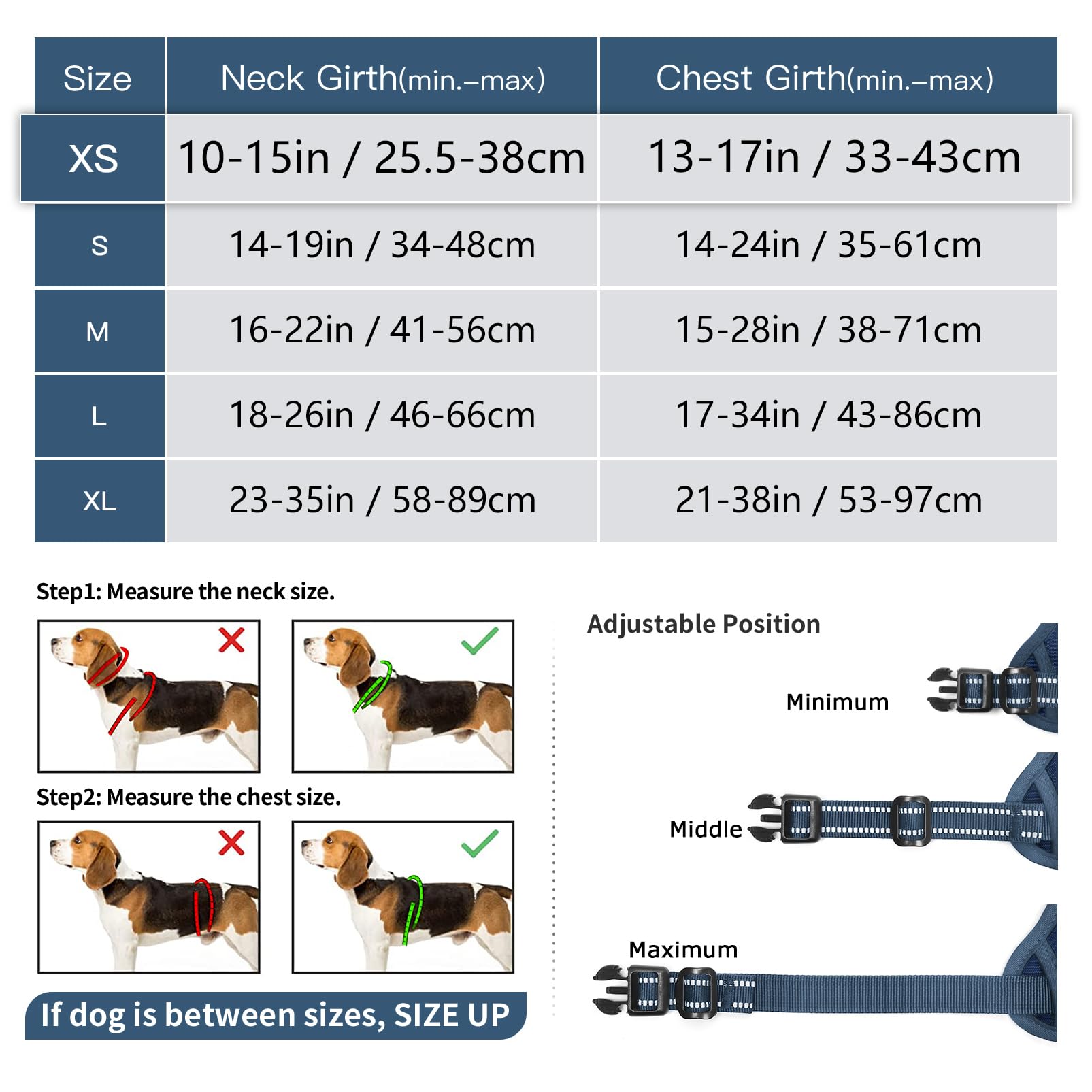 HEELE Pettorina Cane con Motivo Stampato, Riflettente Pettorina Addestramento Cani Anti Tiro con 2 Ganci in Metallo + Comodo Maniglia, Gilet per Cani Regolabile per Camminare, Blu Reale, XS