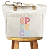 WCGXKO Speech Therapist Gift SPPECH Tote Bag For SLP Speech Therapy Student SLP Graduation Gift