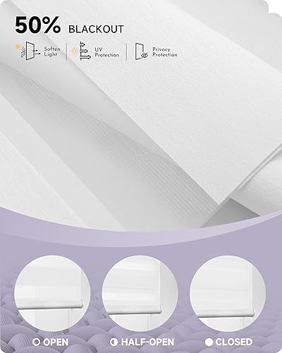 Miniatura 5 de Graywind Persianas horizontales motorizadas de cebra compatibles con Alexa Google WiFi, persianas enchufables con cable para filtrar la luz, tamaño