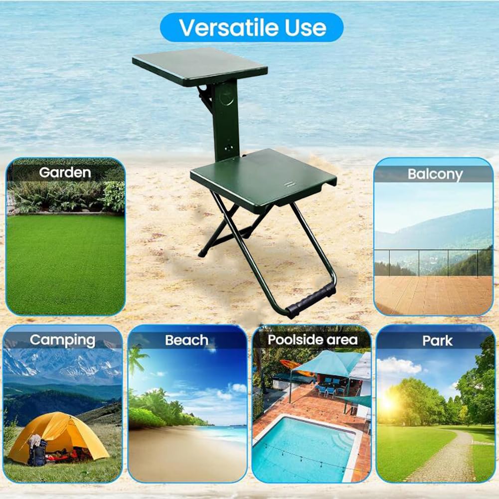 Sedia da spiaggia pieghevole 2 in 1, con stabile struttura in ferro, bracciolo, trave di supporto, sedie da campeggio, per adulti, portatile, pieghevole, campeggio, esterno, portatile, spiaggia,