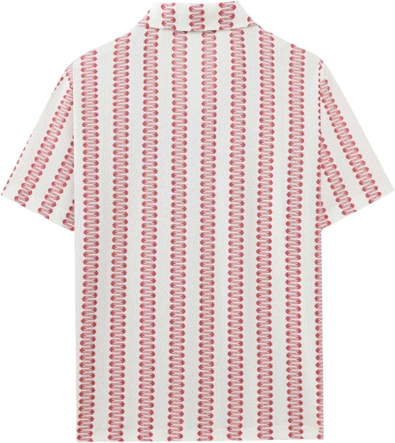 RTRDE Men's Casual Button-Down Shirts Short Sleeve Striped Summer Hawaiian Beach Cuban Bowling Dress Shirt, M-3XL