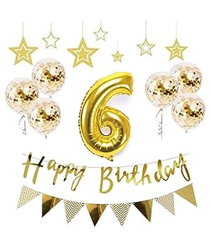 Amazon | 6歳 誕生日 風船 HAPPY BIRTHDAY 風船 アルミニウム